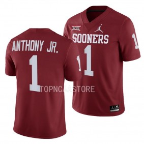 Andrel Anthony Oklahoma Sooners Away Game #1 Jersey Men's Black 2023 Football Uniform