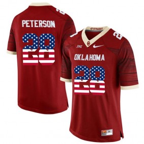 2017 US Flag Fashion Male Oklahoma Sooners #28 Adrian Peterson Crinson College Football Limited Jersey