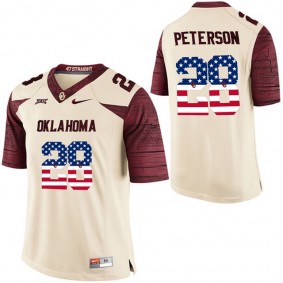 2017 US Flag Fashion Male Oklahoma Sooners #28 Adrian Peterson White College Football Limited Jersey