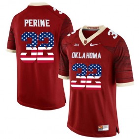 2017 US Flag Fashion Male Oklahoma Sooners #32 Samaje Perine Crimson College Football Limited Jersey