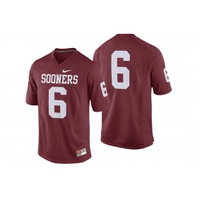 Male Oklahoma Sooners #6 Crimson College Football Game Performance Jersey