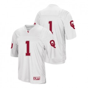 Male Oklahoma Sooners Authentic #1 White College Football Colosseum Jersey