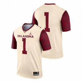 Men's Oklahoma Sooners #1 Cream Legend Alternate Jersey