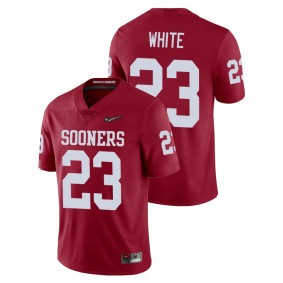 Men's Oklahoma Sooners DaShaun White Crimson College Football Playoff Game Nike Jersey