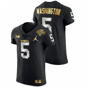 Men's Oklahoma Sooners Woodi Washington Black 2020 Cotton Bowl Golden Edition Jersey