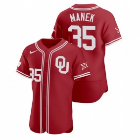 Men Oklahoma Sooners Brady Manek #35 Red Vapor Prime College Baseball Jersey