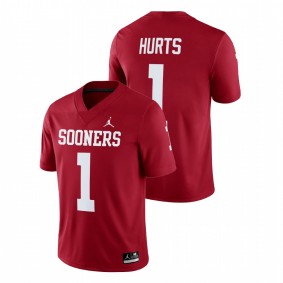 Oklahoma Sooners Jalen Hurts #1 Crimson College Football Alumni Player Jersey