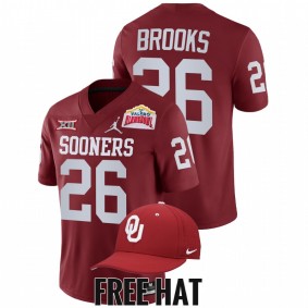 Kennedy Brooks Oklahoma Sooners 2021 Alamo Bowl Crimson CFP #26 Jersey