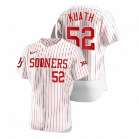 Men Oklahoma Sooners Kur Kuath #52 White Vapor Prime College Baseball Jersey