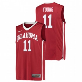 Men Oklahoma Sooners #11 Red Trae Young Replica College Basketball Jersey