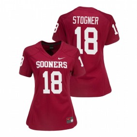 Women's Oklahoma Sooners Austin Stogner Crimson College Football Game Jersey